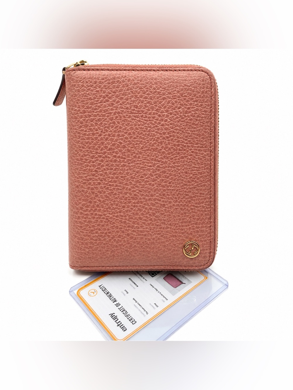 Gucci Interlocking G zip-around wallet - light pink leather + FREE COA!